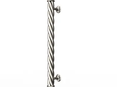 Classic Door Handle 04 Chrome Low-poly 3D model