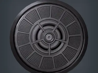 Manhole disc Low-poly 3D model