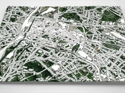 Cityscape Charleroi Belgium 3D model