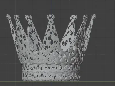 Decorative Wireframe Crown Print Model 3D print model