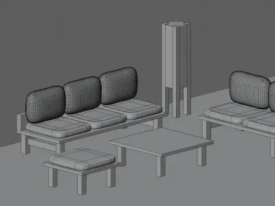 Living Room Set Vol 1 Combined Model 3D model