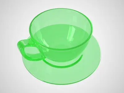 Glass Coffee Cup Light Green Color 3D model