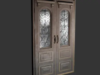Old wooden door with 2 wings Texture