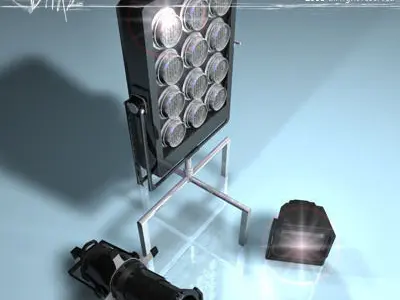 Stage light set 3D model