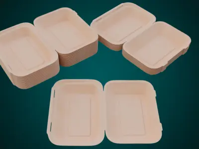 Large Cardboard paper - Disposable Container 3D model