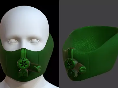 Gas mask helmet 3d model scifi Low-poly  Low-poly 3D model