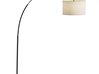 Overarching Linen Shade Floor Lamp 3D model