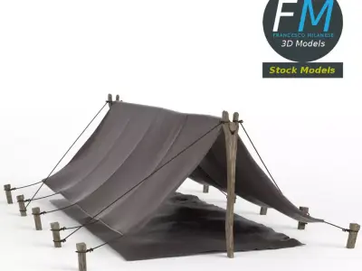 Simple pup tent 3D model