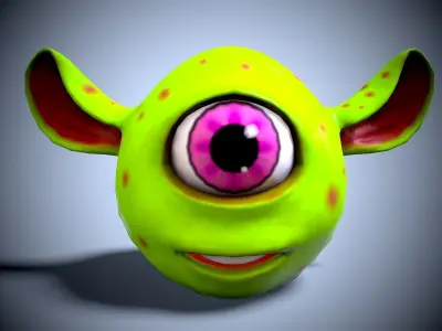 little cartoon alien Low-poly 3D model