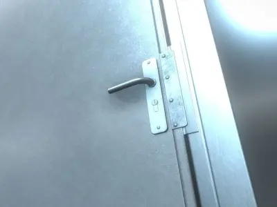 Animated Metal Door Version 2 Low-poly 3D model