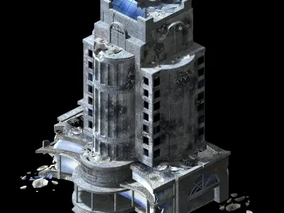 The future world - street waste 02 3D model