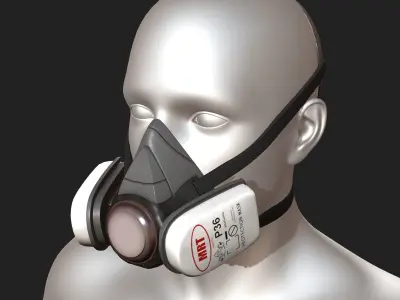 Gas mask helmet scifi futuristic mask protection  Low-poly 3D model