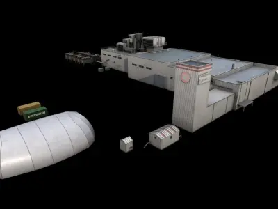 3D Building Low Poly warehouse Low-poly 3D model