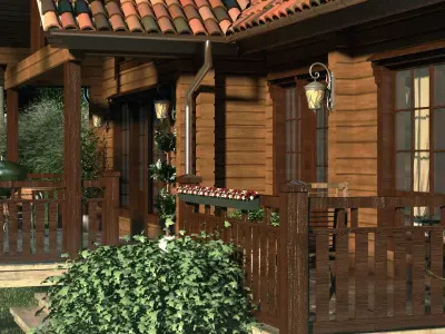 Classic Private Log  House 180m 3D model