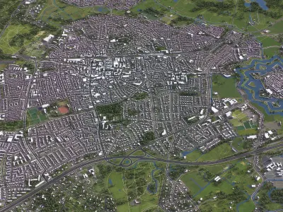 Bussum - 3D City Model Low-poly 3D model