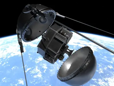 Sputnik 1 Satellite 3D model