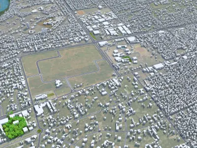 Matola Mozambique 20km AI Low-poly 3D model