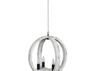 Evolution Jolla Wood Sphere Pendant Light 3D model