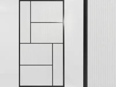1 Glass partition door Set  9 partition models 3D Model Pack