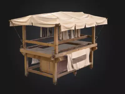 Market Stall Display Low-poly 3D model