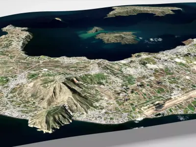 Island Santorini Greece 3D model