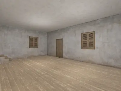 Lowpoly Old House With interior Low-poly 3D model