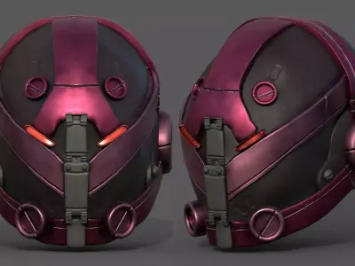 Helmet scifi fantasy futuristic military  Low-poly 3D model get