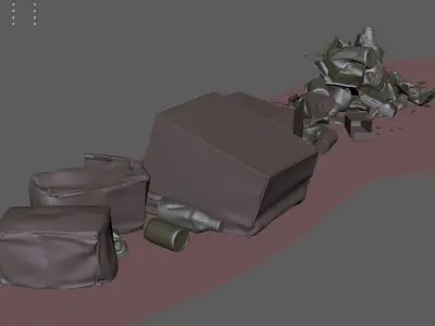 trash collection pile  3D model