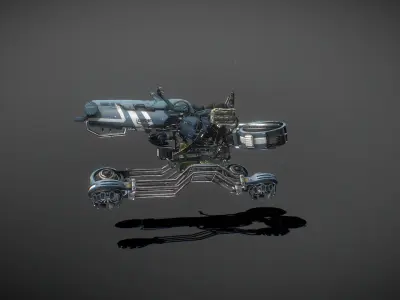 Sci-fi Hover bike Low-poly 3D model Low-poly 3D model