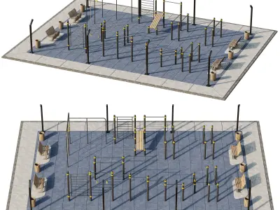 sports playground Low-poly 3D model