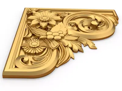 Classic carved corner decor ornament cnc 3d printing stl 04 3D print model purchase