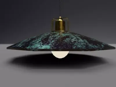 Vintage Hanging Lamp - Industrial Lighting Low-poly 3D model