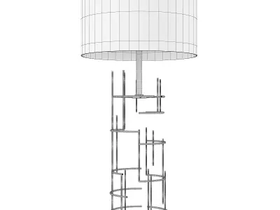 Modern Cylindrical Gold Table Lamp Low-poly 3D model
