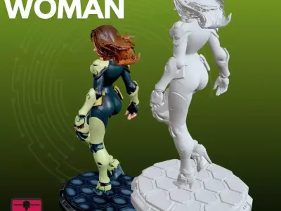 Cyborg Woman STL Futuristic Warrior 3D Model 3D print model