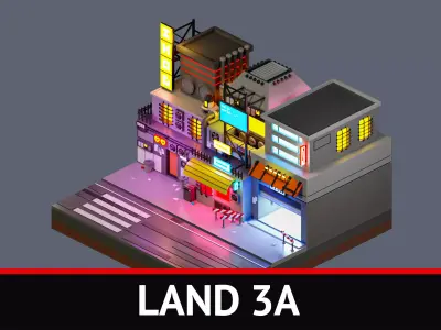 land 3A Low-poly 3D model