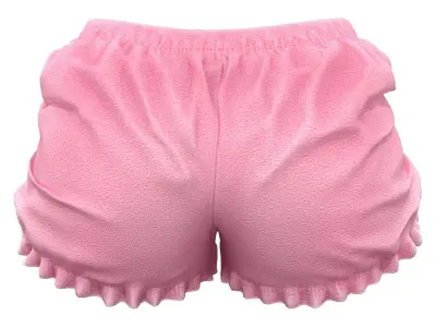 Plush Bloomers Sleep Shorts Low-poly 3D model