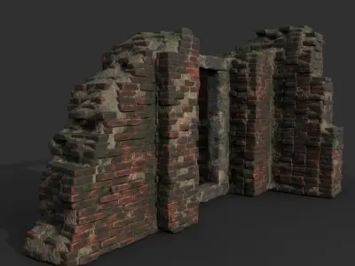 Low poly Ruin Construction Pack 200714 Low-poly 3D model