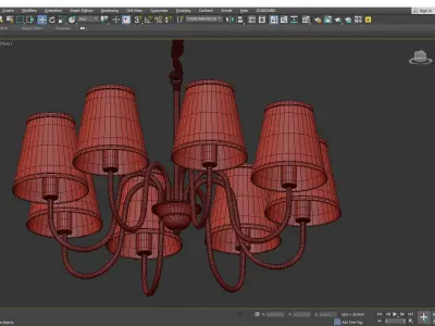 Cone Chandelier Light Fixture Low-poly 3D model