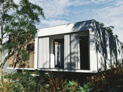 Outdoor Hotel Room Low-poly 3D model