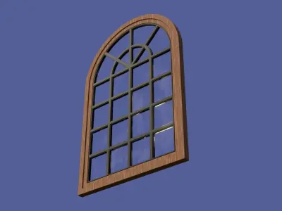 PBR Arched Window Low-poly 3D model