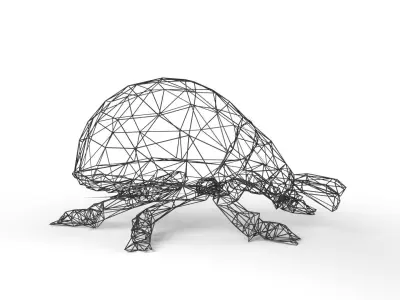 Ladybird Wireframe Low-poly 3D model