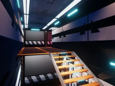 Sci-Fi Corridor pack1 3D  Low-poly 3D model