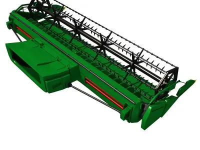 Green Combine Threshing 3D model