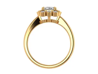 Radiant Solitaire Ring 3D print model purchase