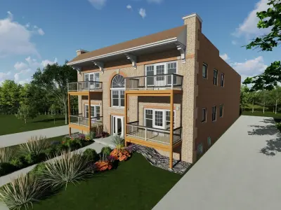 Apartment building 3D model