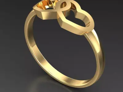 Light Gold Diamond Men Ring 2MR076 3D model