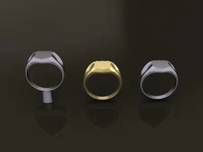 Signet Police Shield Ring Band Mix Sizes 5 6 7 8 9 10 3D print model