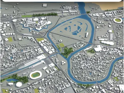 Chennai  Low-poly 3D model