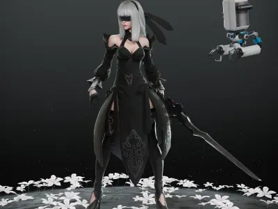 10E - The Violinist Low-poly 3D model