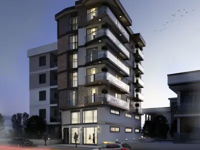 sketchup exterrior scene model with vray setting  Low-poly 3D model